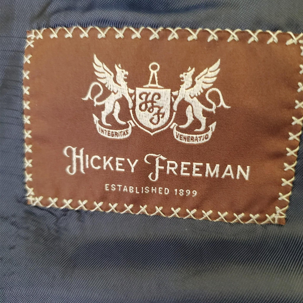 HICKEY FREEMAN 100% Wool Blue Striped Blazer Suit Jacket Sport Coat YB003 40R
