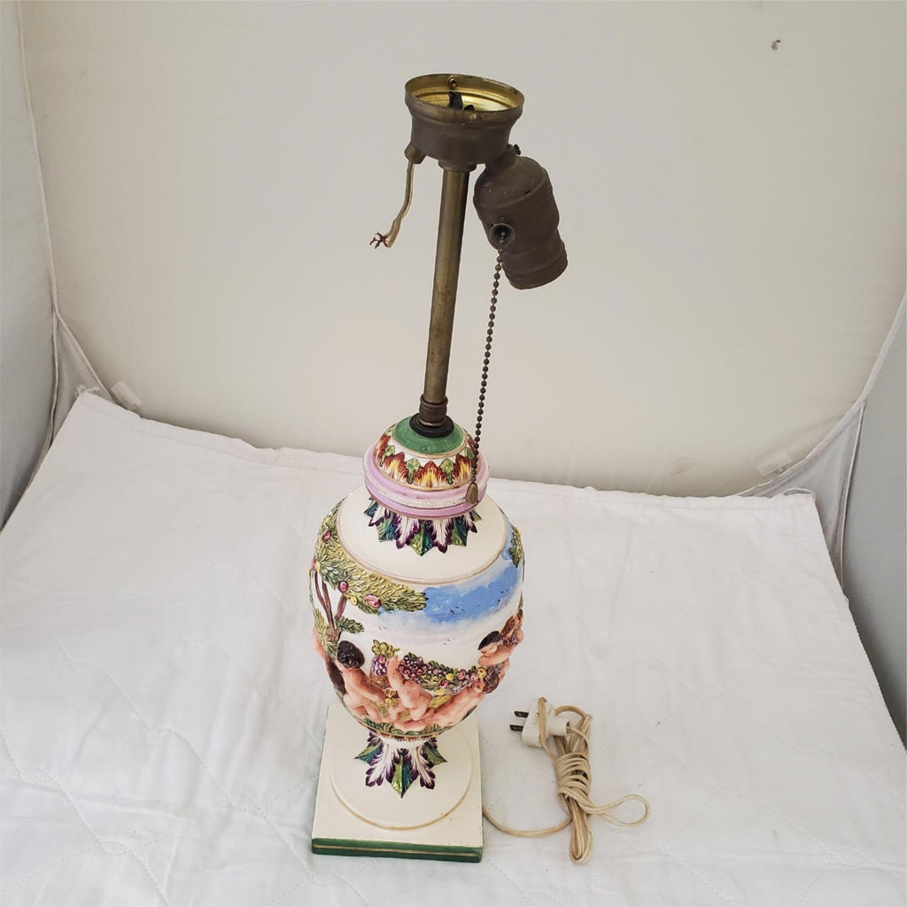 Vintage Antique Painted Italian Table Lamp