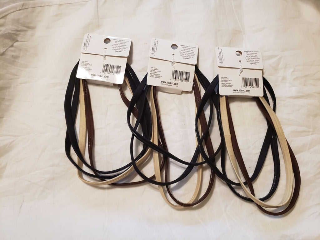 3 x New! Scunci No Slip Grip Headbands All Day Hold