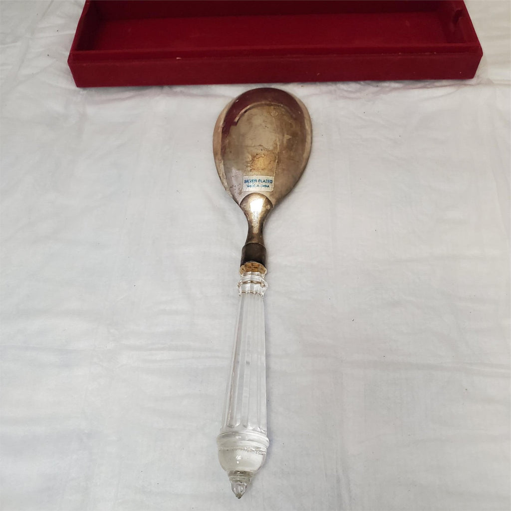 International Silver Company 24% Lead Crystal Handle Serving Fork