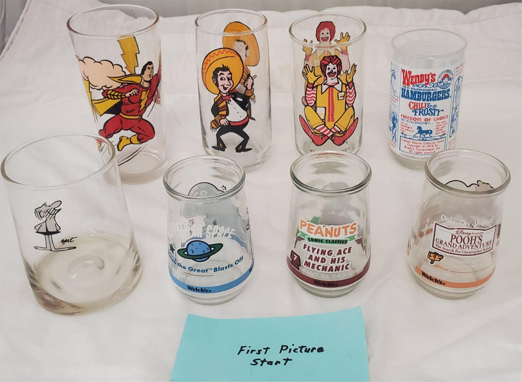Lot of 8 vintage Action Series Collectible Glass
