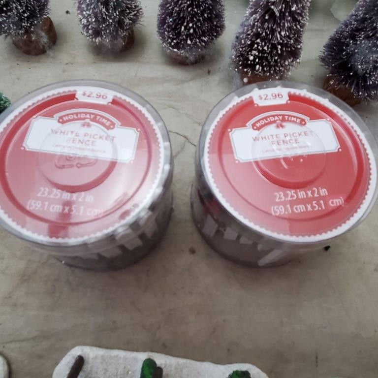 Holiday Time White Picket Fence 23.5" x 2" Christmas and Lot Christmas Tree