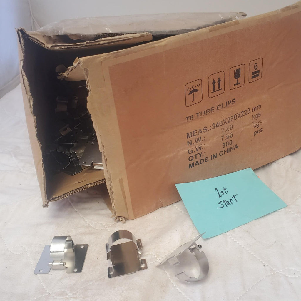 Box of 500 T8 Clips Bracket Hanger for LED Light Tube, LED Fluorescent Tube