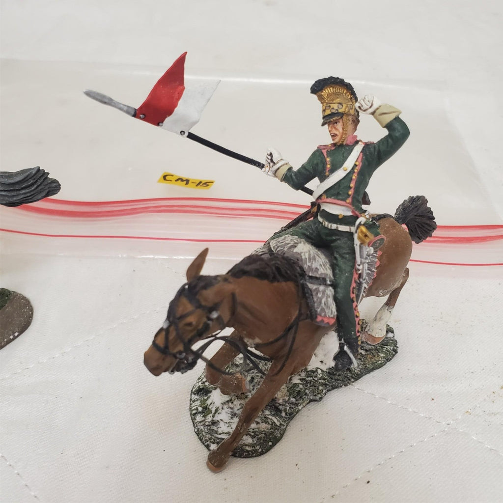 Lot of 2 W.Britains Guidon Bearer French 4th Lancers Charging Mounted CM-15