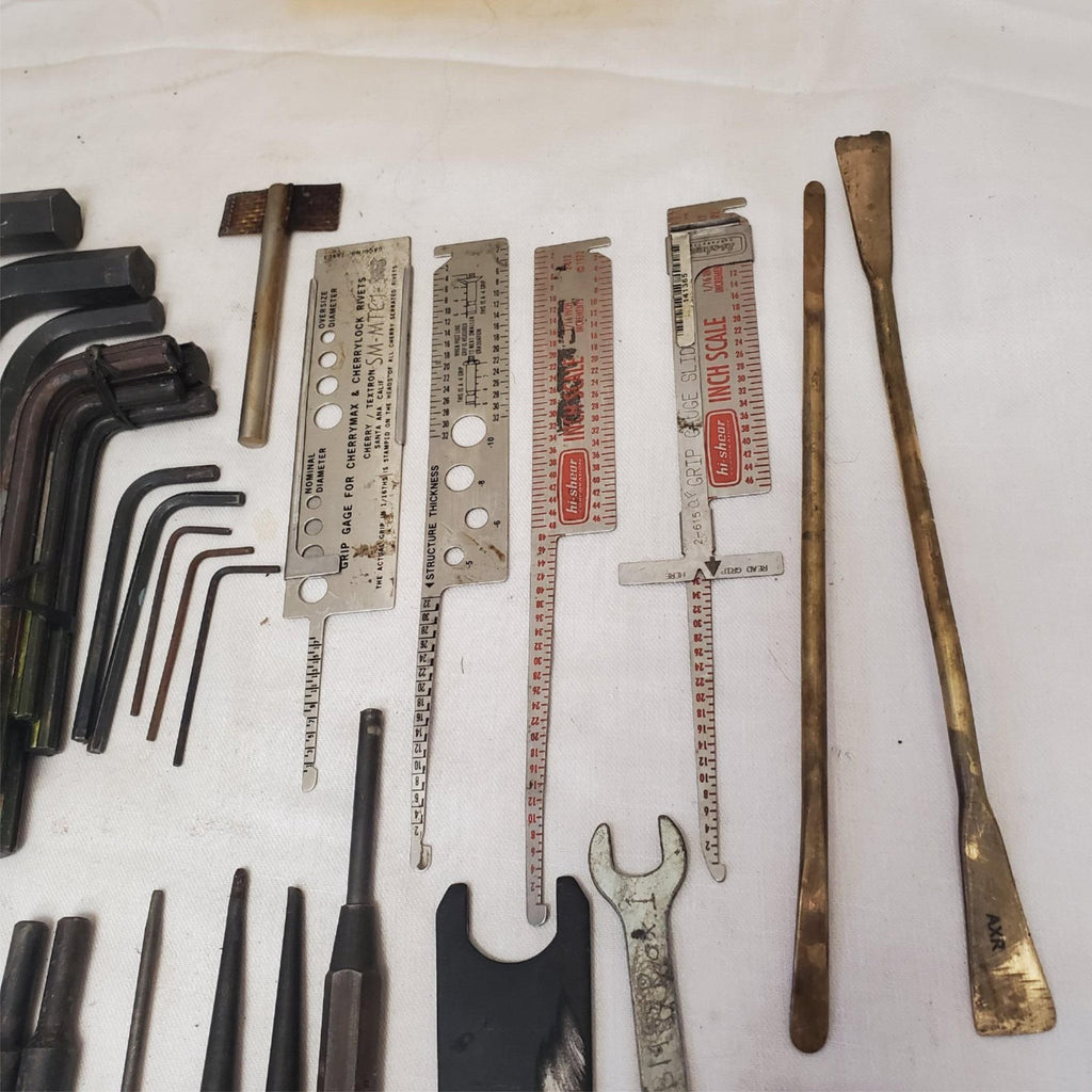 Lot of 34 Mixed Aircraft & Machinist Hex Keys, Punches, Gauges Tools LOT-272