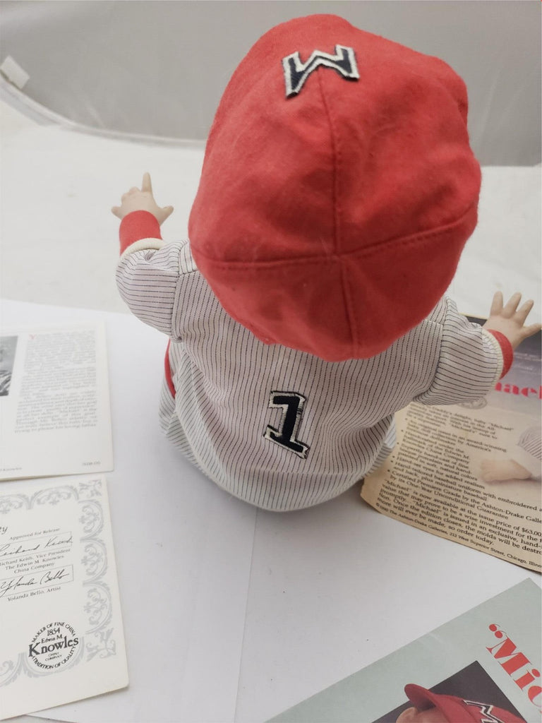 Knowles Michael Baseball Porcelain Doll Yolanda's Picture Perfect Babies