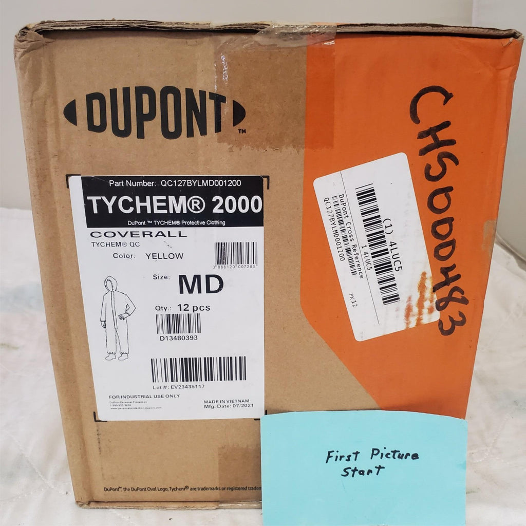 Lot of 12 DuPont Tychem 2000 QC127S Disposable Chemical Resistant Coverall #1