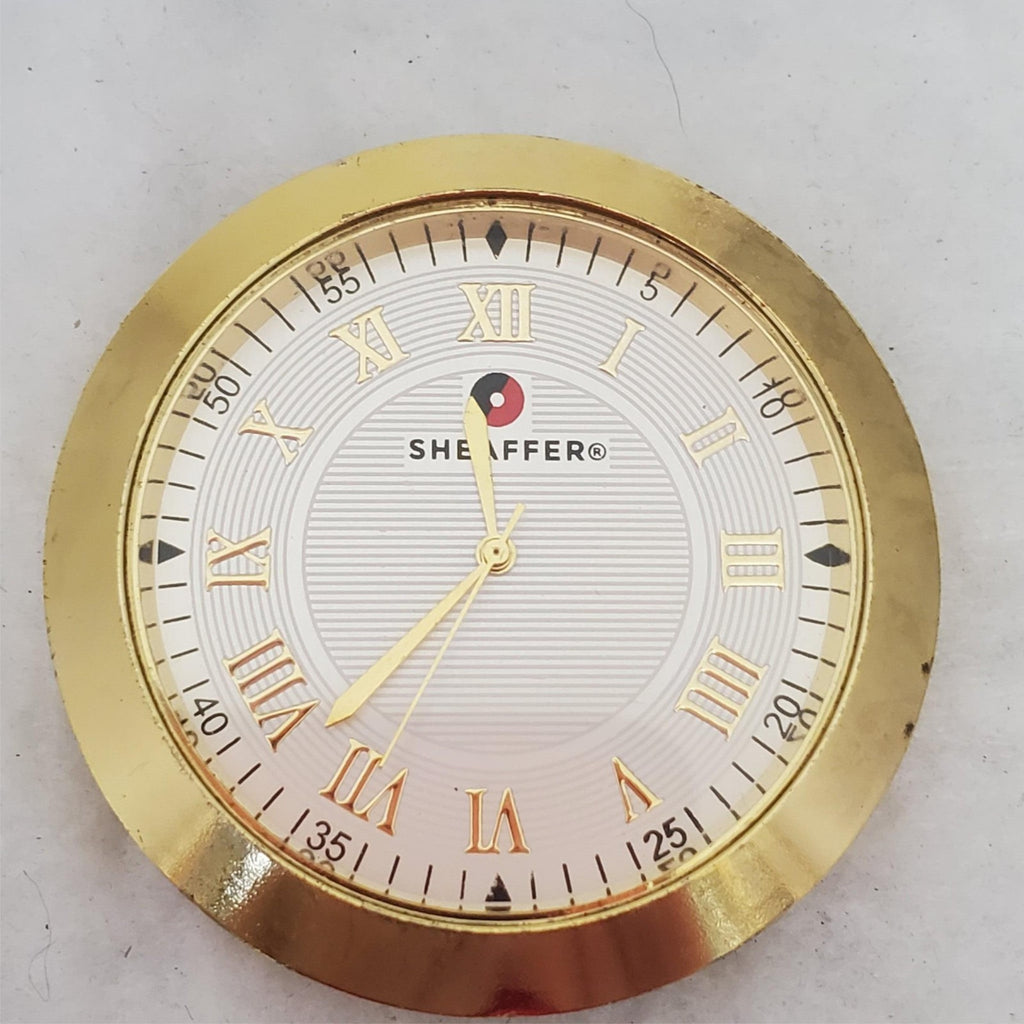 Sheaffer Gold Trim Paper Weight Table Clock