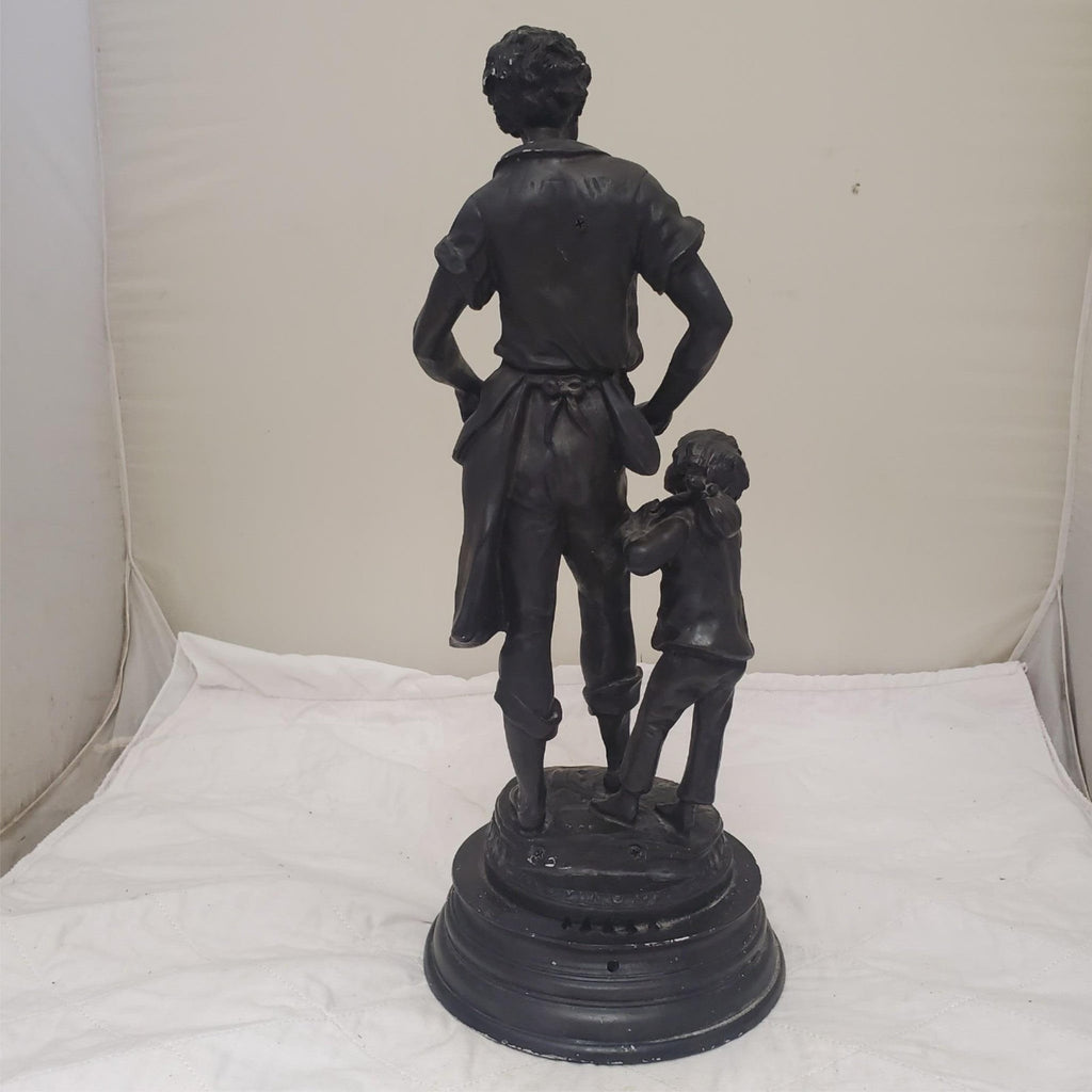 Auguste Moreau Forgeron Bronze Sculpture Blacksmith and Boy Figurine