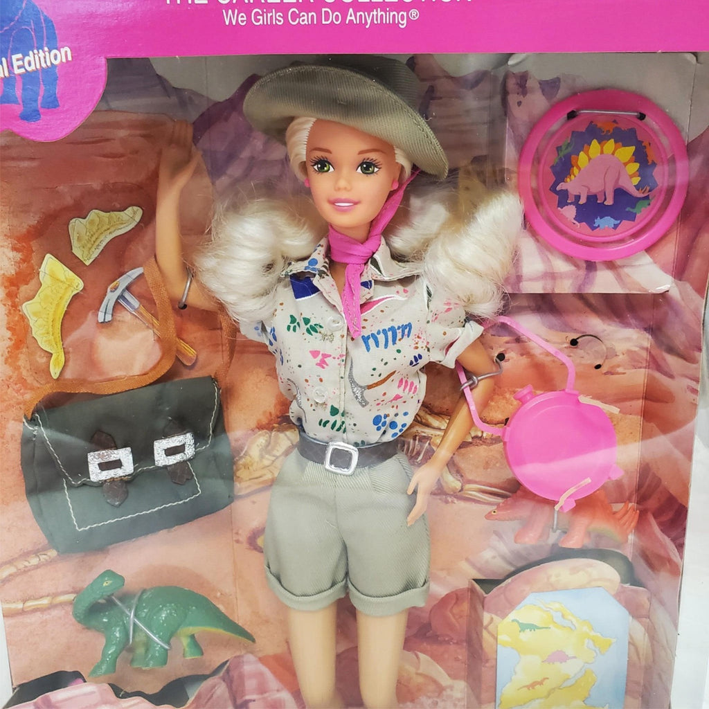 Vintage Paleontologist Barbie Career Doll with Fossils Safari Outfit 90s STEM