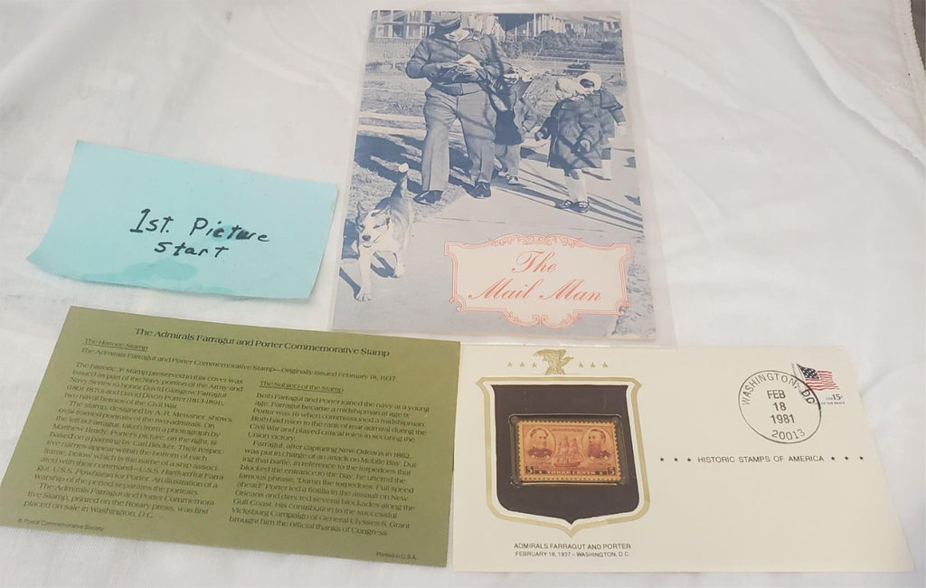 The Mail Man Booklet By Gerald Cullinan & The Admirals Farragut Us Stamp