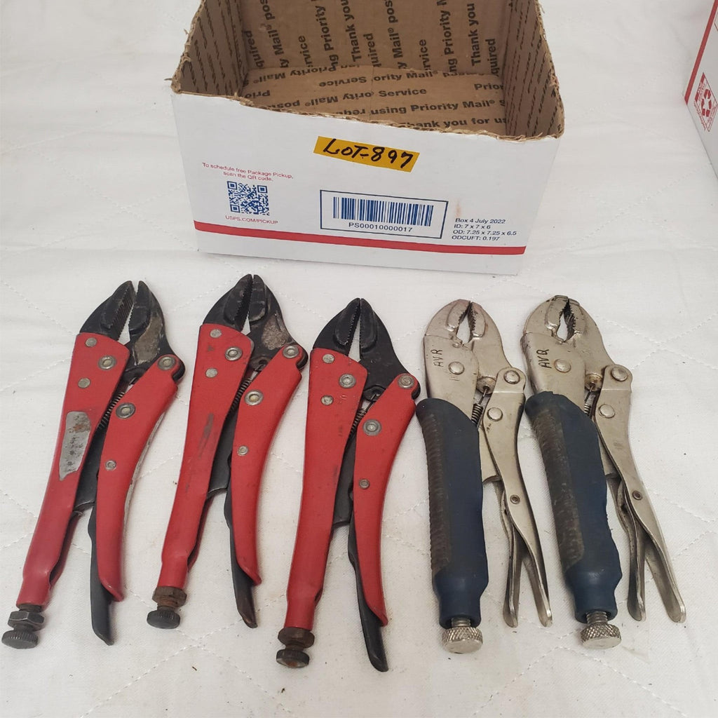 Lot of 5 Blue Point Adjustable Locking Pliers Set LOT-897