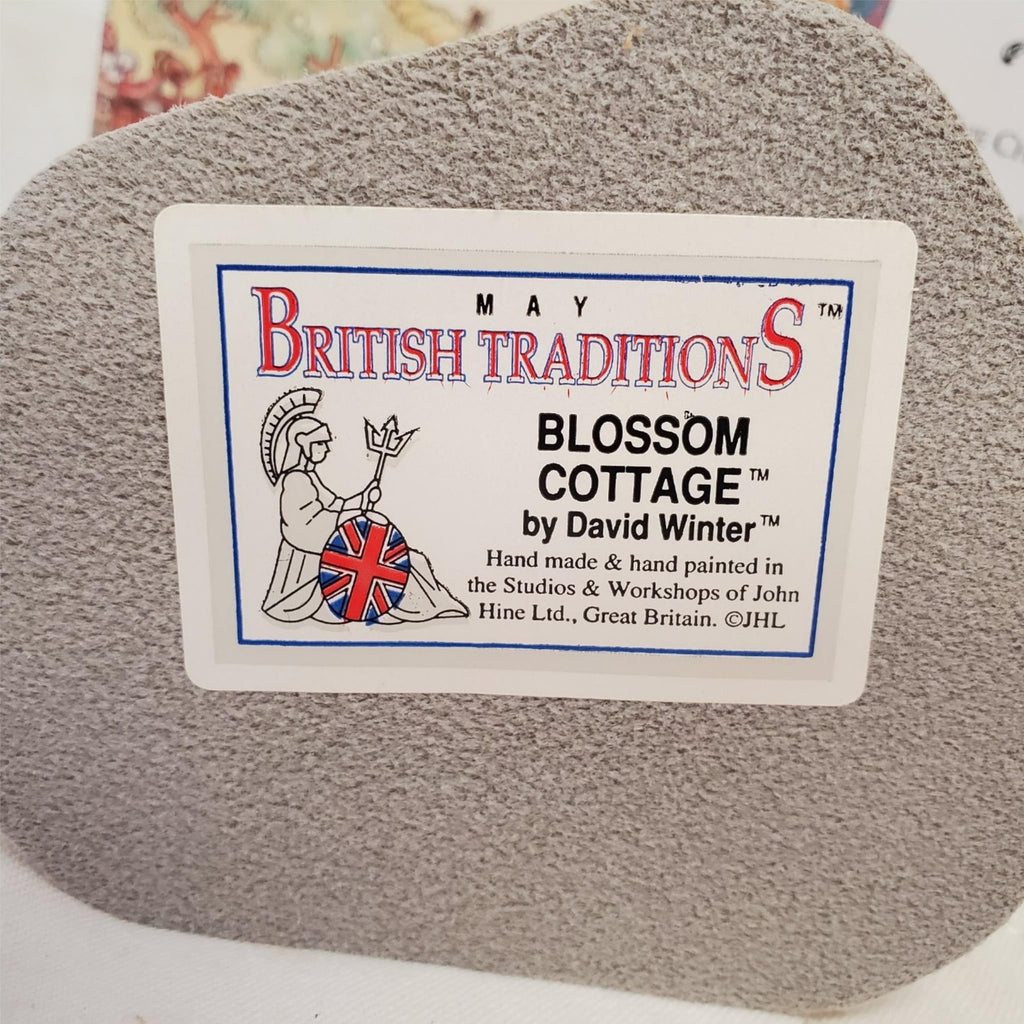 David Winter Cottages May British Traditions Blossom Cottage with Book