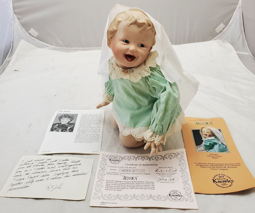 Edwin M Knowles Picture Perfect Babies Jessica Porcelain Doll by Yolanda Bello