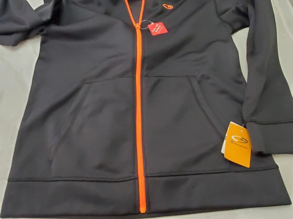 Champion Men's Gray Full Zip Front Sport hood walking Coat Jacket Size Large
