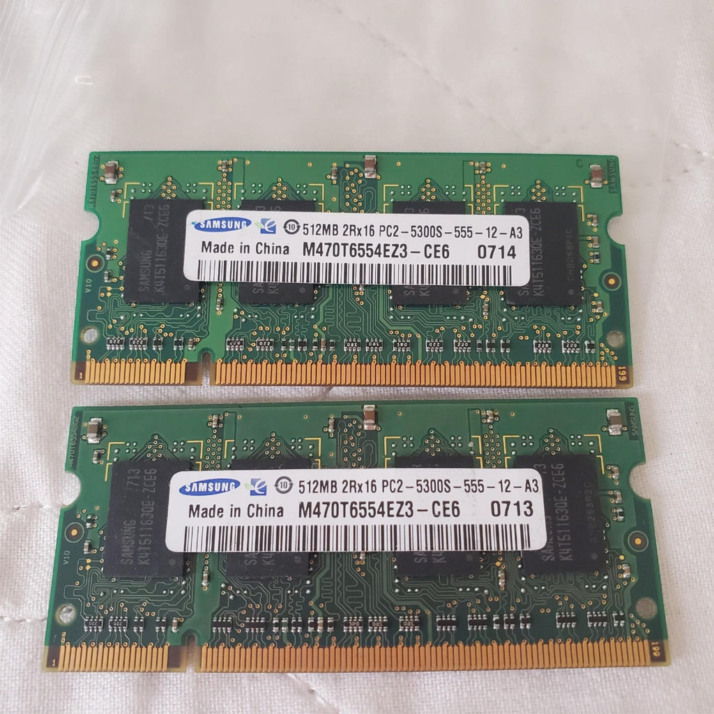Samsung  M470T6554EZ3-CE6 512MB PC2-5300S-555-12-A3 Laptop Memory