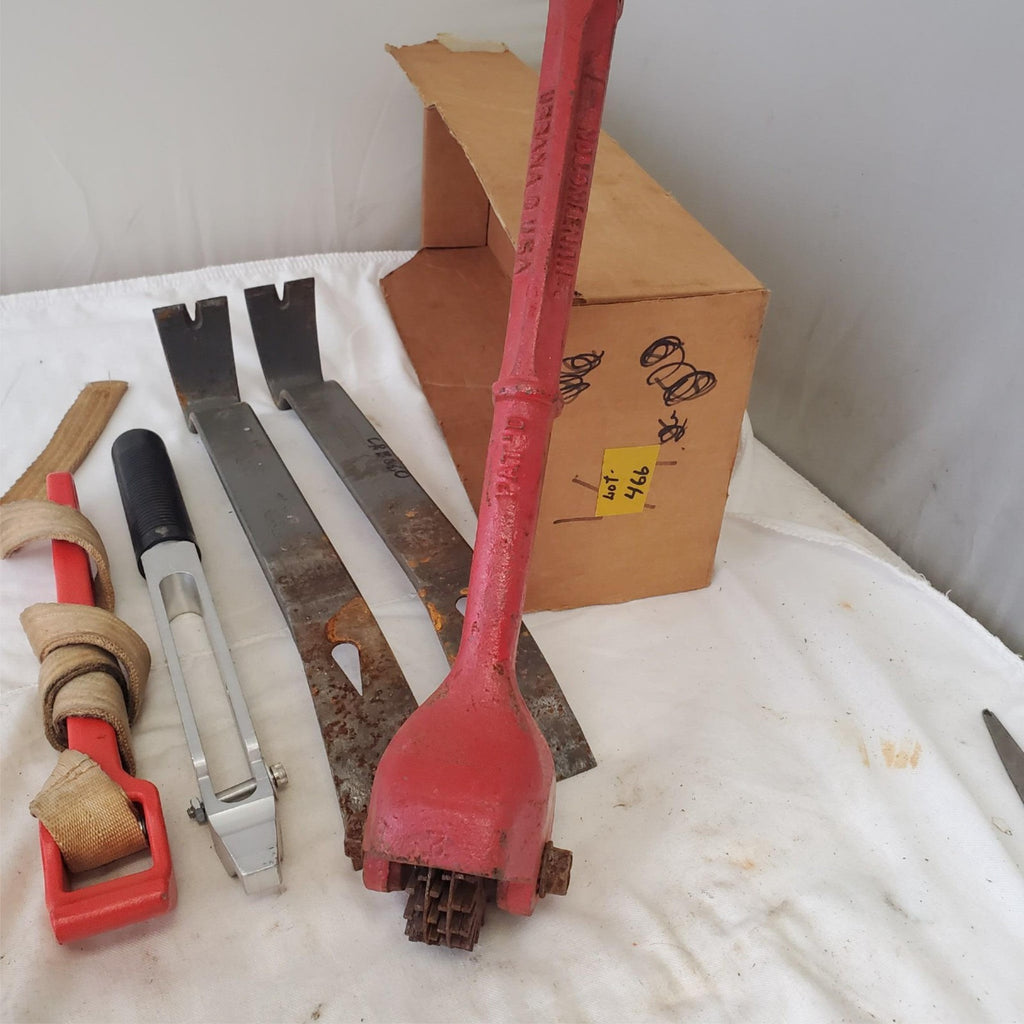 Lot of Crow Bar, Swivel Straight Knife, Grinding Wheel & Other Tools LOT 466