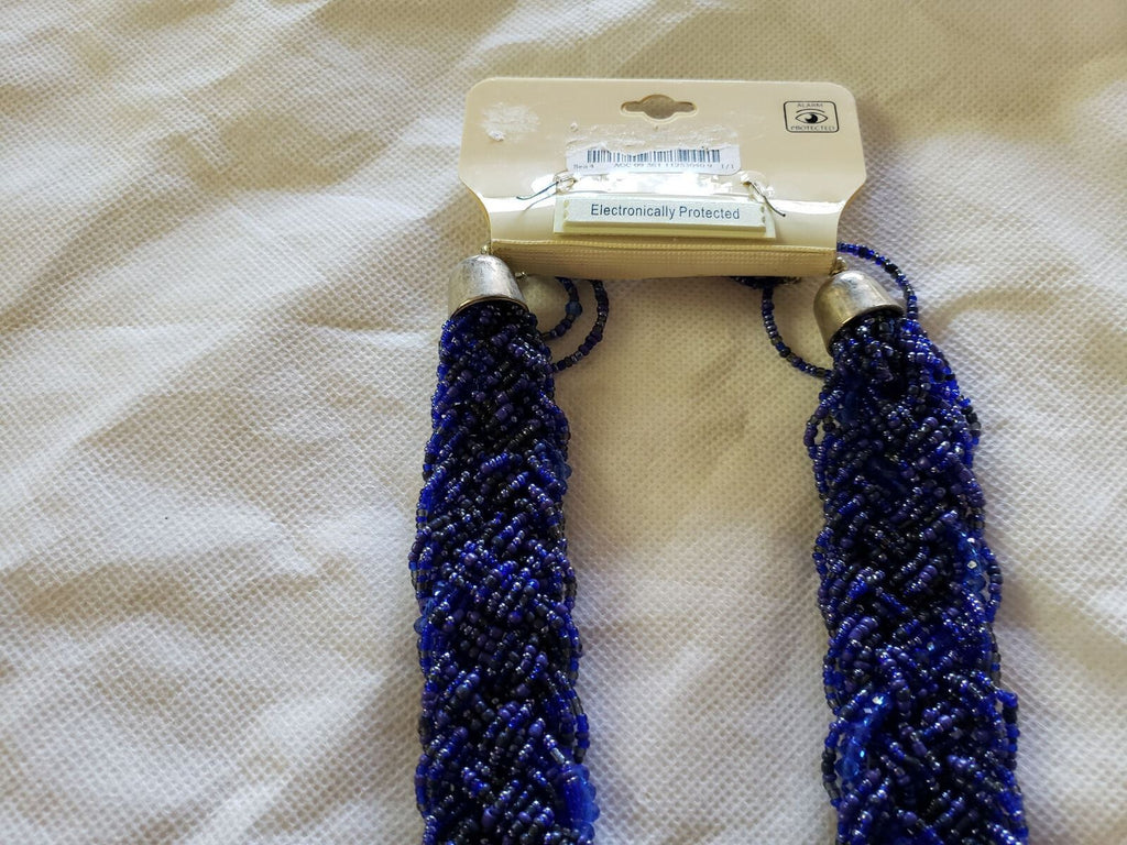 Blue and Black Sophia and Kate Collection Necklace with Earrings Jewelry Set