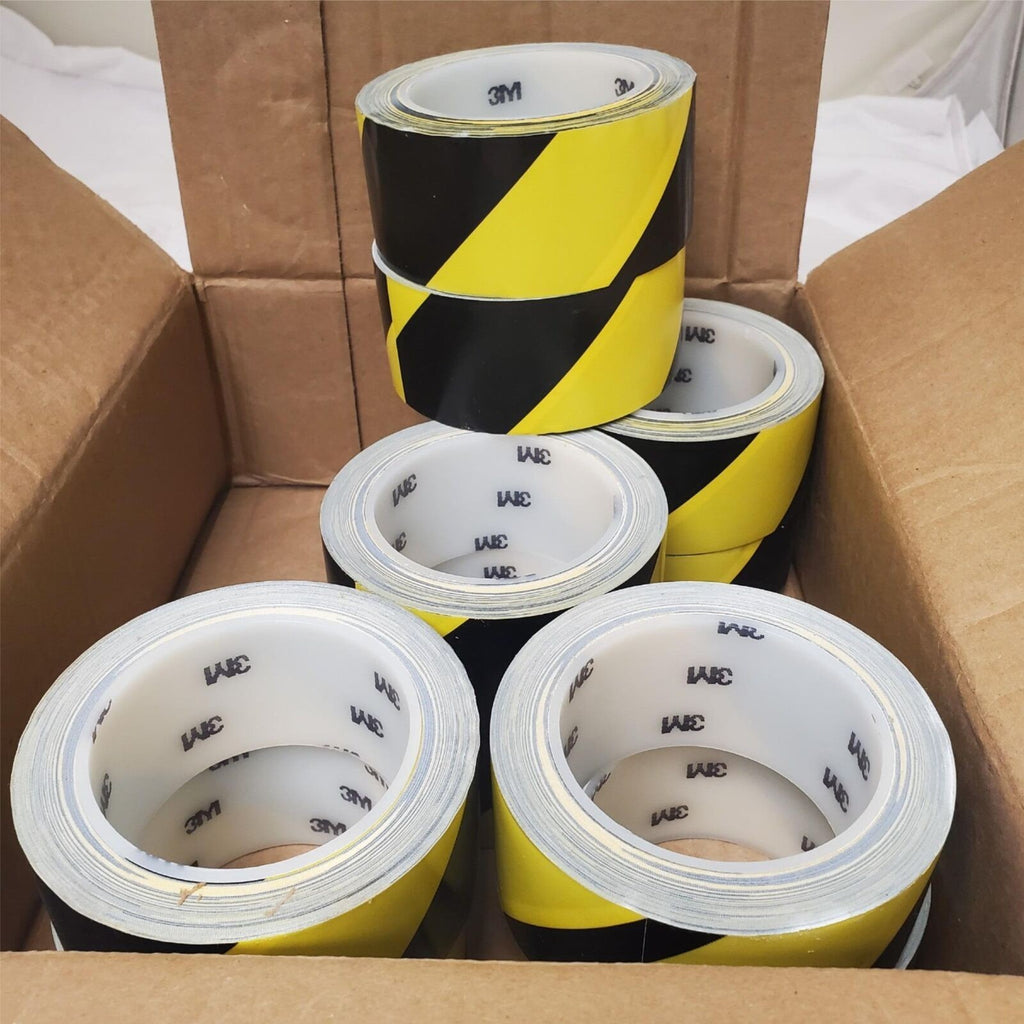 10 Rolls 3M Hazard Warning Ground Tape Black and Yellow, 2 in x 36 yd