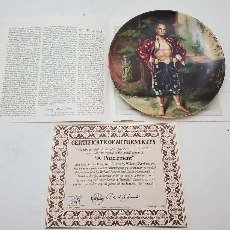Knowles Collectors Plate We Kiss in a Shadow, Getting to Know You Shall We Dance