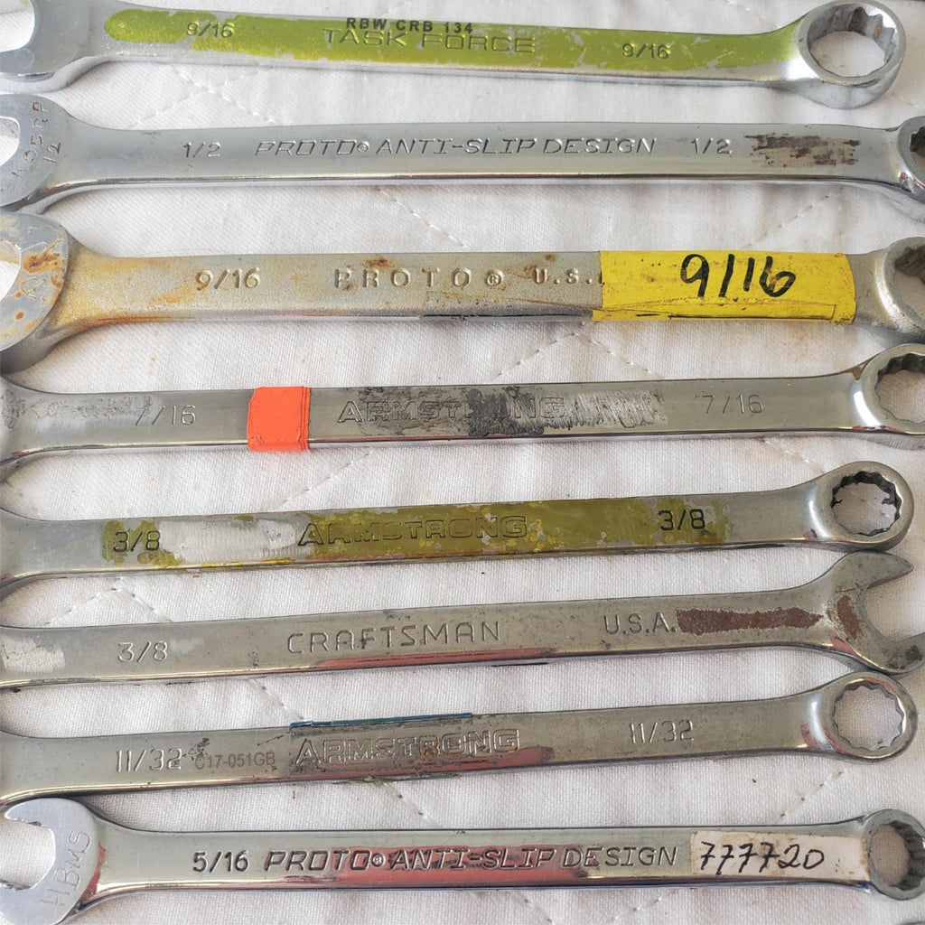 12 Pcs 12 Point SAE Combination Wrench Set - Lot 412