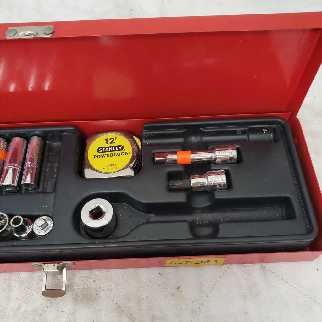 Proto Tools Set of 18 Fractional Drive Socket Set Stanley Tools LOT 383