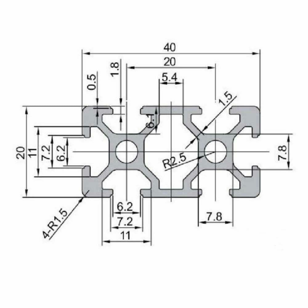 2040 European Standard Anodized Aluminum Extrusion Linear Rail 985 mm