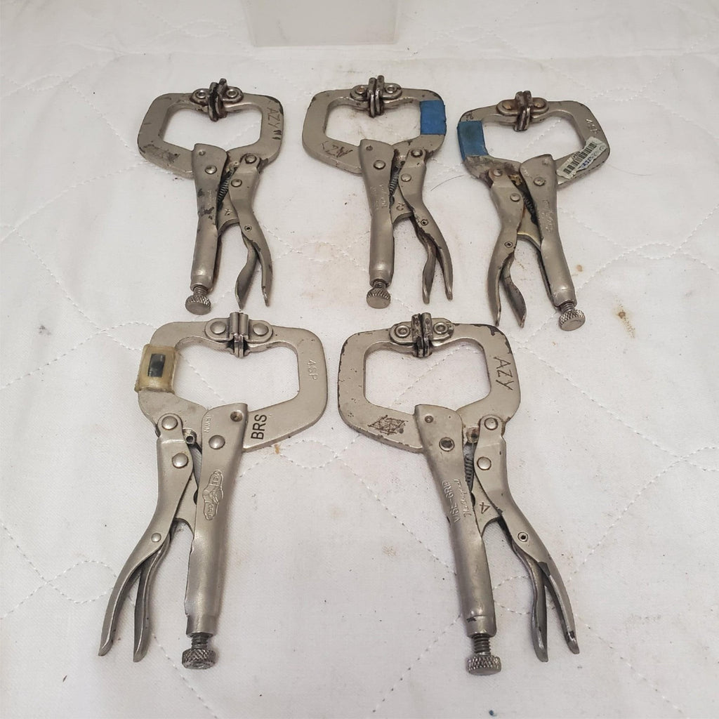 Lot of 5 Assorted Vice Grips Locking C-Clamp Tool LOT-774