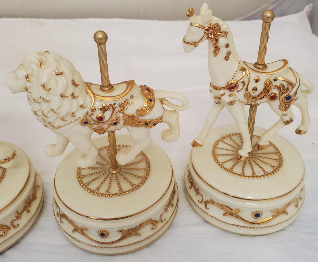 Lot of 4 Vintage Carousel Aan Francisco Music Box Company Maureen Drdak