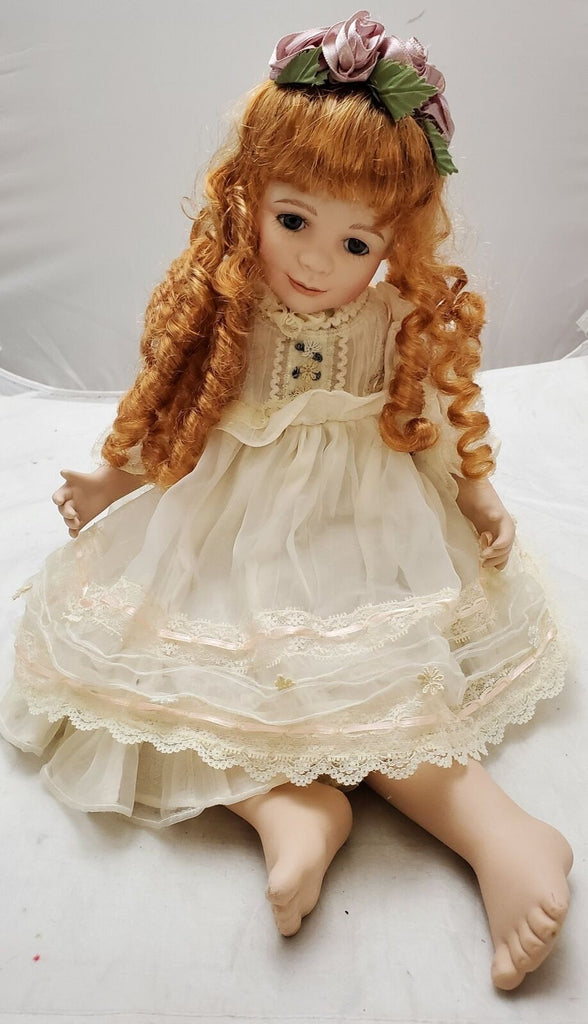 Original Amazing Porcelain Fashion Doll Beautiful Lace Dress