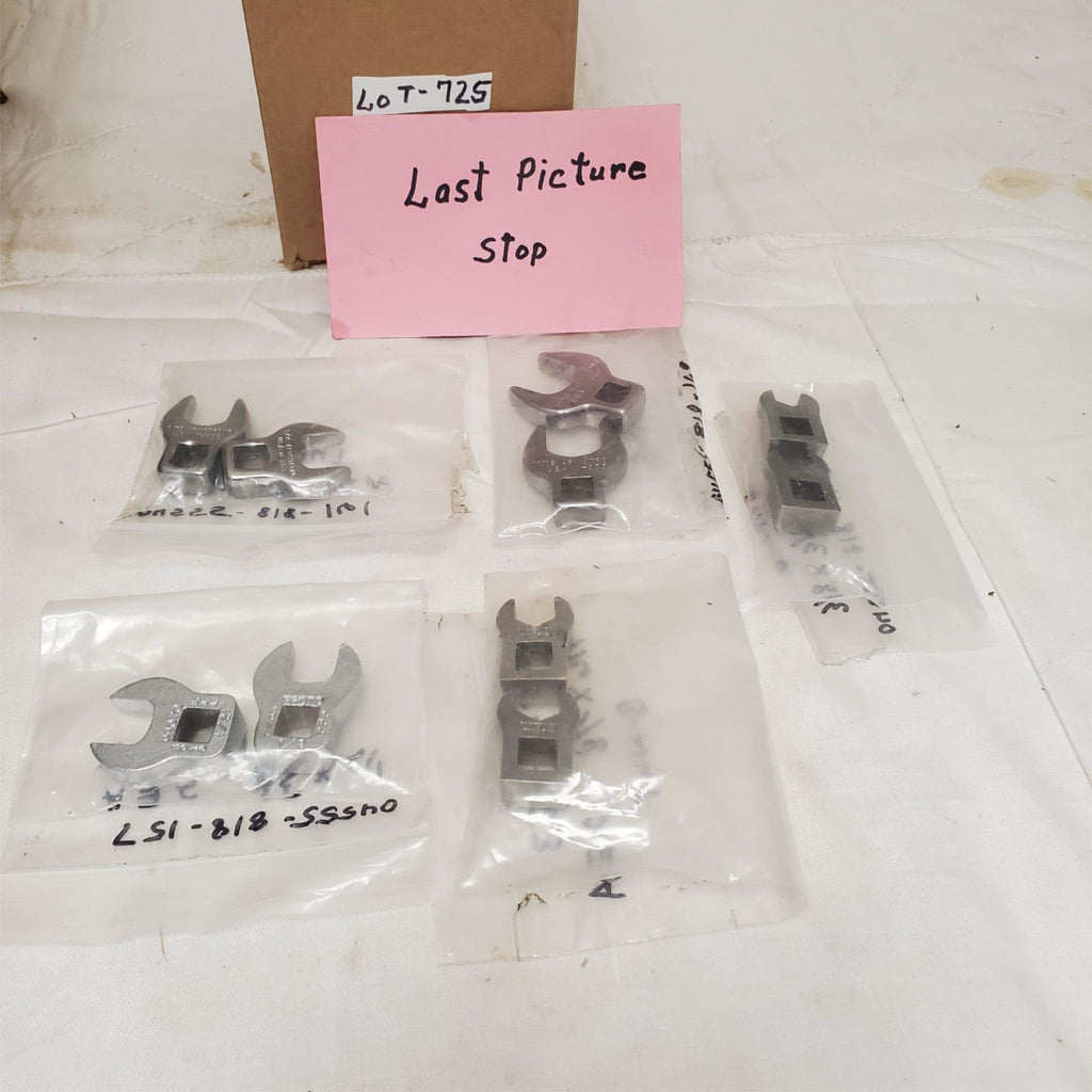 Lot of 10 Crowfoot Open End Wrenchs LOT-725