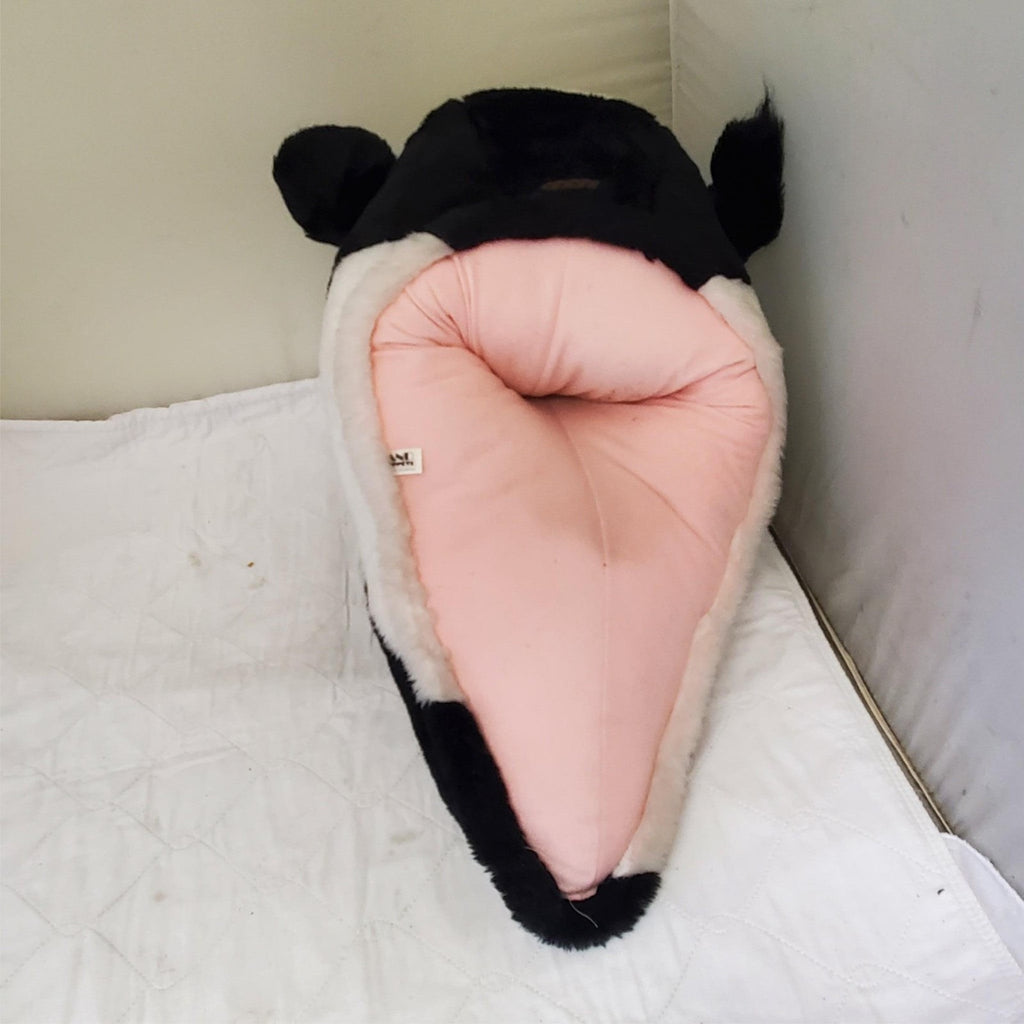 Cow Hand Puppet Plush Black White Stuffed Animal Toy