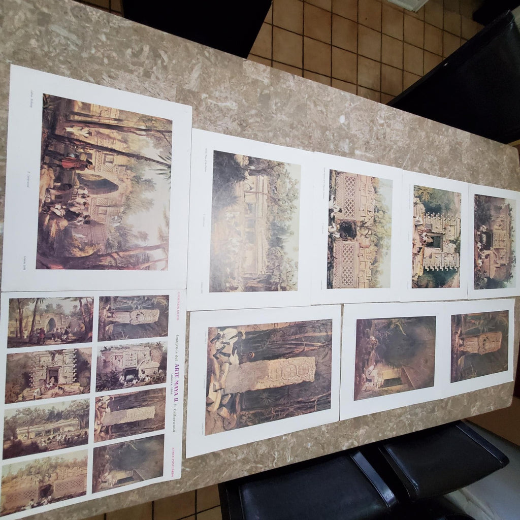 Lot of 9 Art Prints of Ruins and Temples