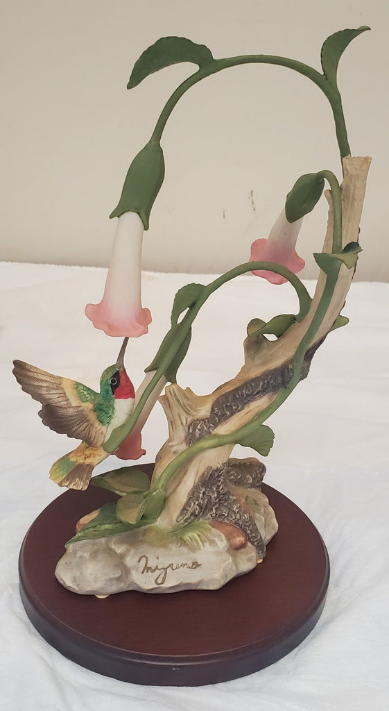 Homco 1990 Nature's Winged Jewel Porcelain Hand Painted Hummingbird & Flowers