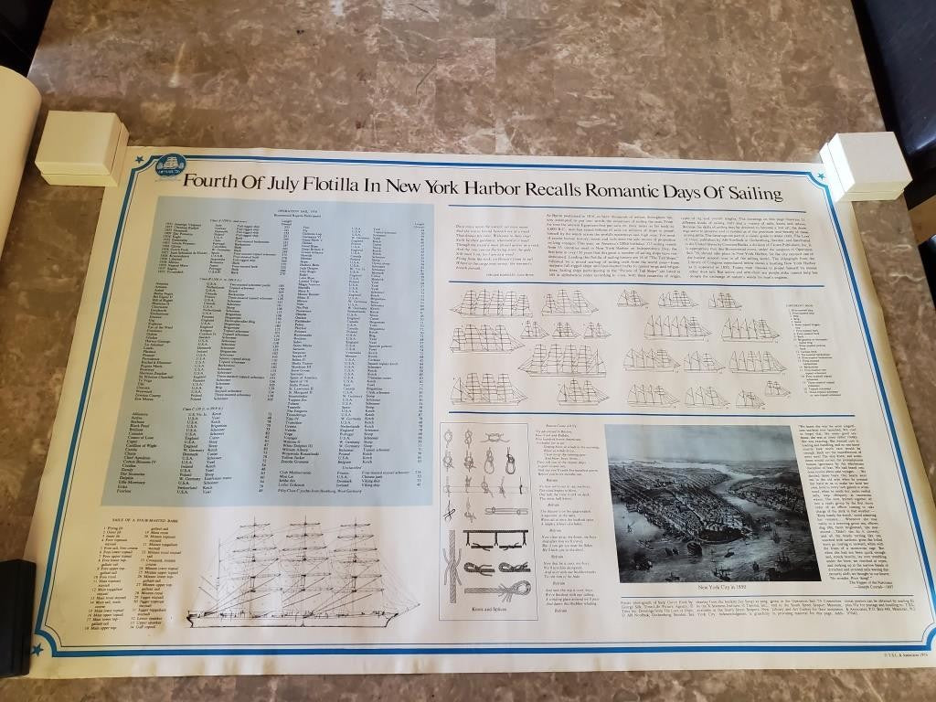Fourth of July Flotilla in NewYork Harbor Recalls Romantic Day of Sailing Poster