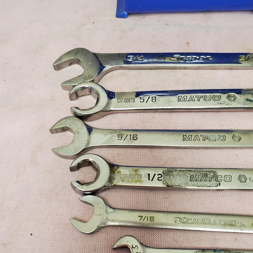 Lot of 8 Assorted Open-End Combination Wrench Set LOT-173