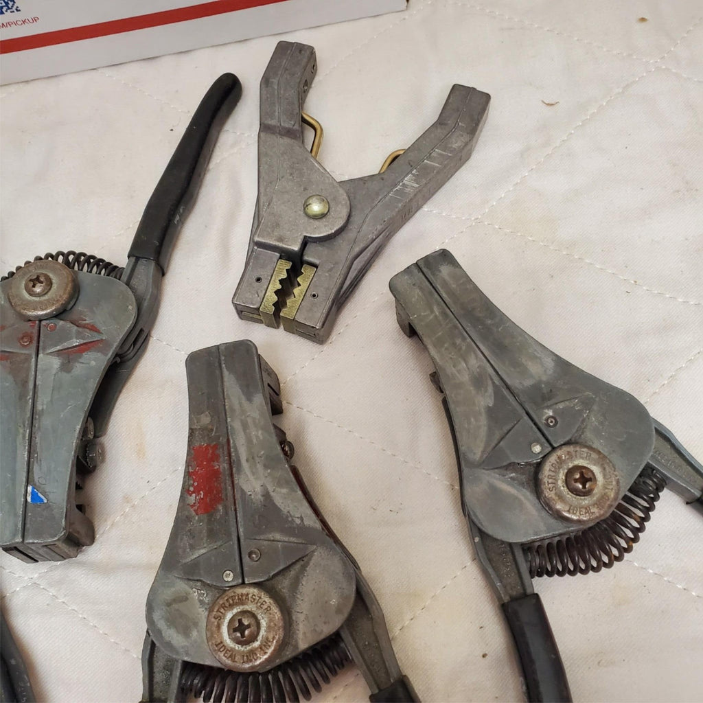 Lot of 4 Ideal Stripmaster Wire Strippers & Grounding Clamp LOT-887