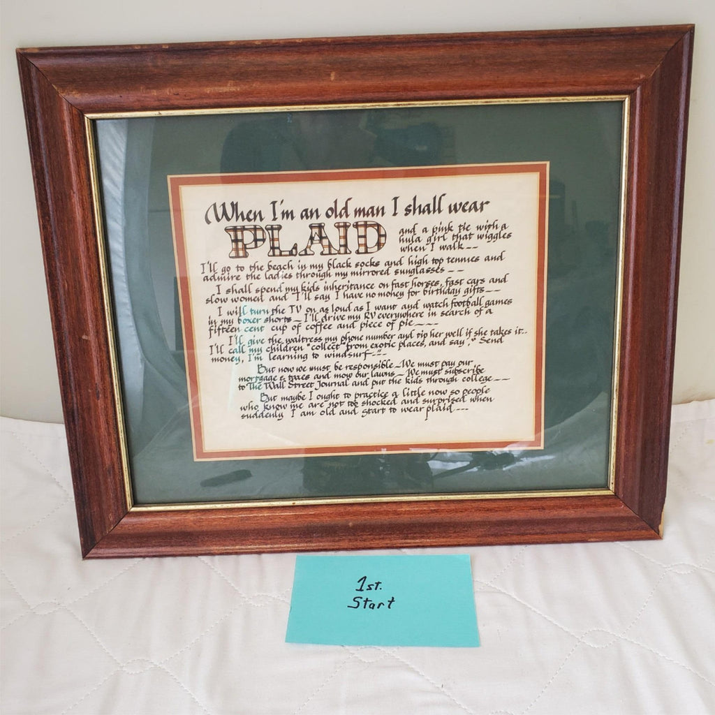 Laura Leiden "I shall wear PLAID" Framed Print By Calligraphy