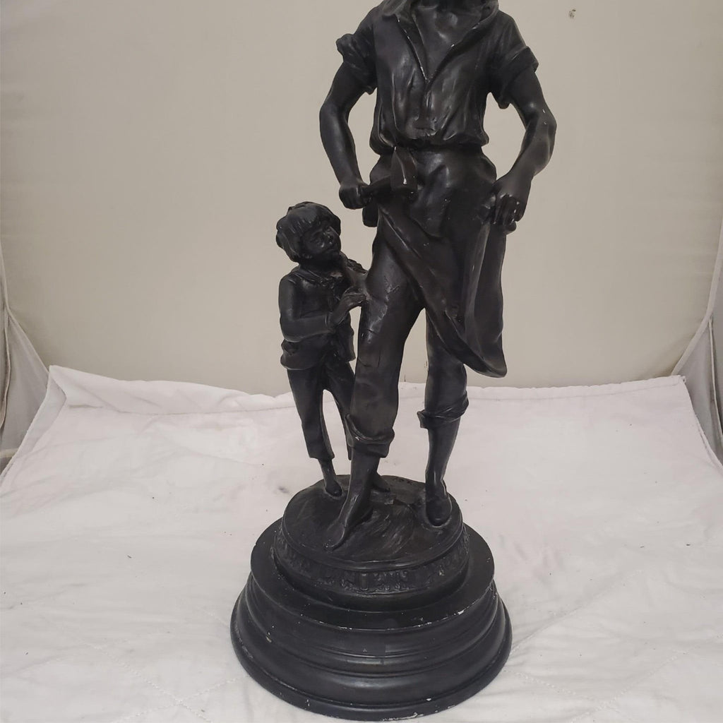 Auguste Moreau Forgeron Bronze Sculpture Blacksmith and Boy Figurine