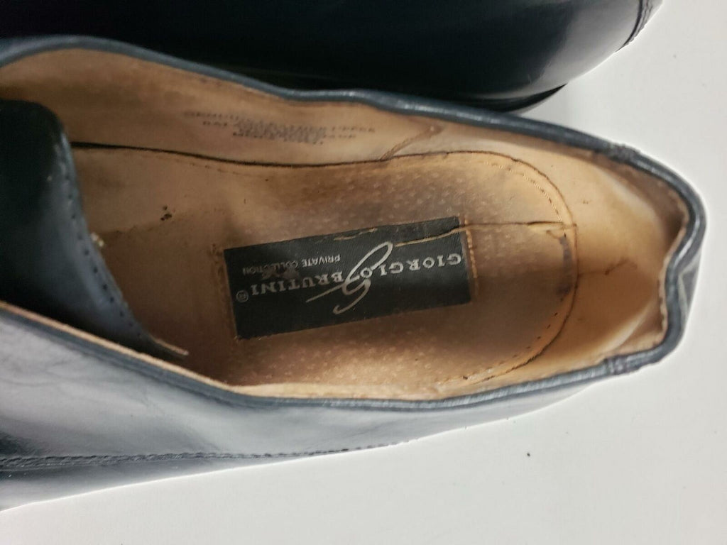 Used Giorgio Brutini Private Collection Black Leather Dress Shoes Men's Size 11M