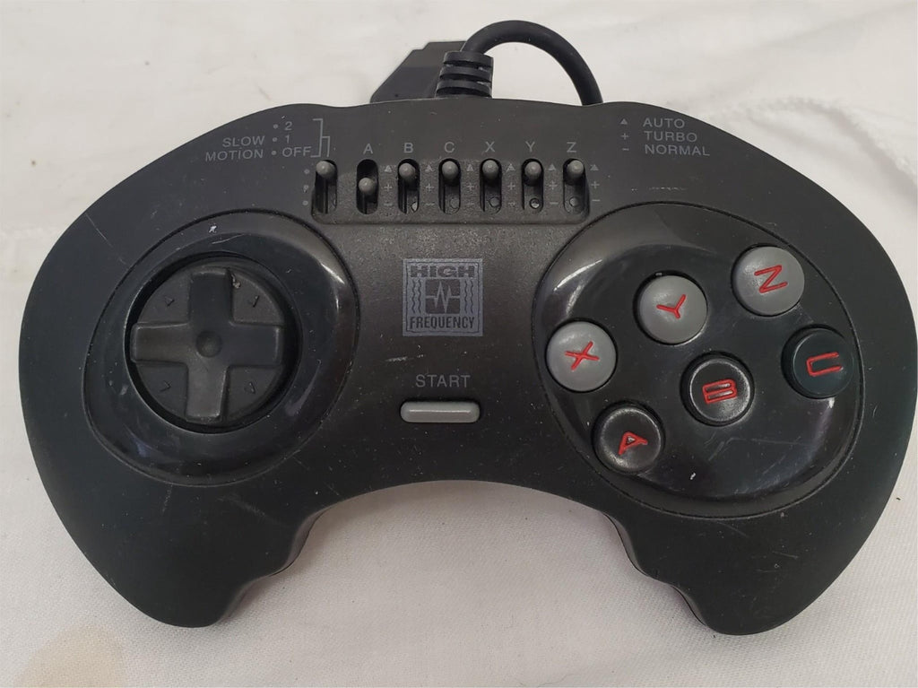 Sega Genesis High Frequency Black 6 Button Controller