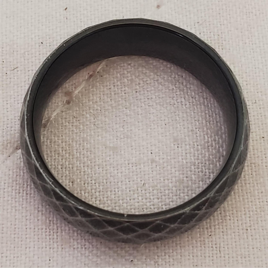 Crosshatch Pattern Tungsten Ring