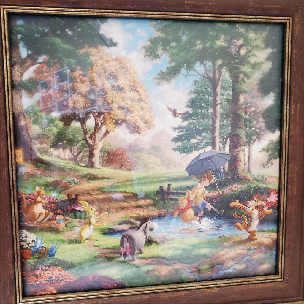 Thomas Kinkade Winnie the Pooh 14 x 14 Framed Canvas S/N LE Art Framed