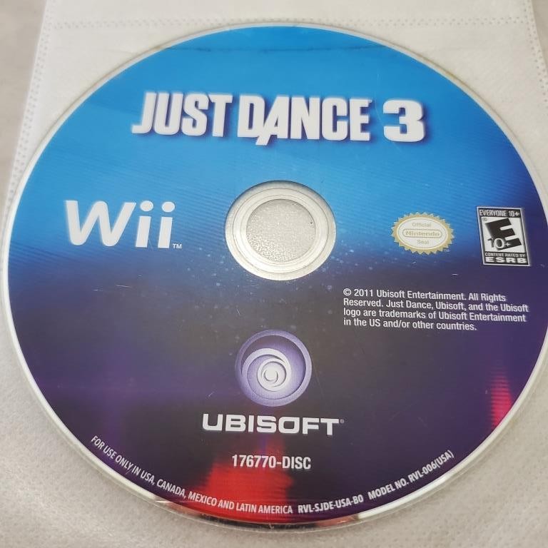 Just Dance 3 Nintendo Wii Video Game DISC ONLY