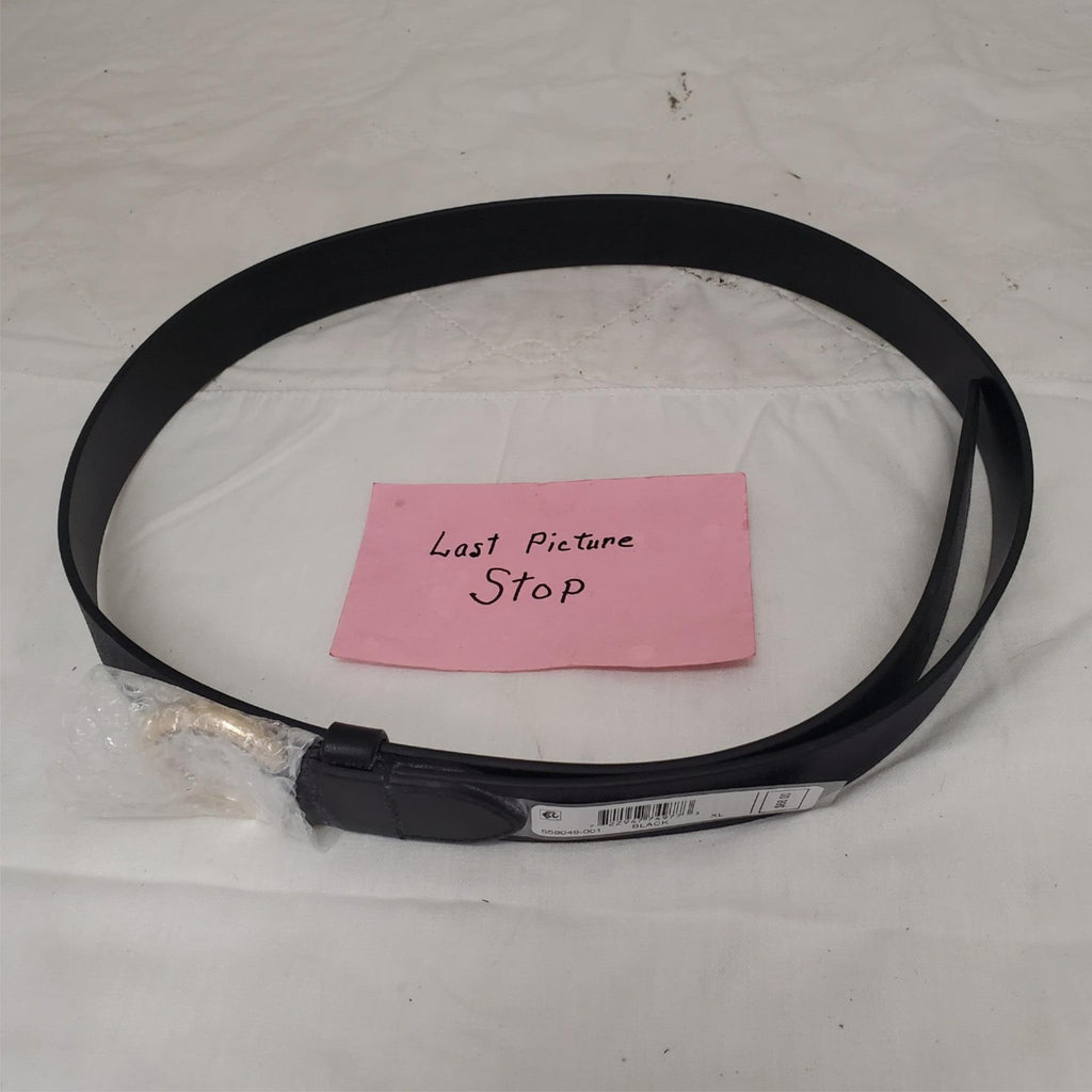 Womens Black XL Belt With Gold Buckle