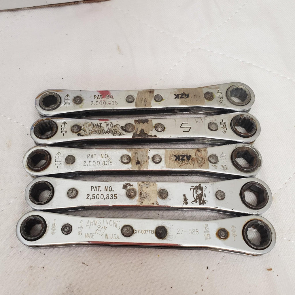 Lot of 11 Assorted Ratcheting Box End Wrench Set LOT-789