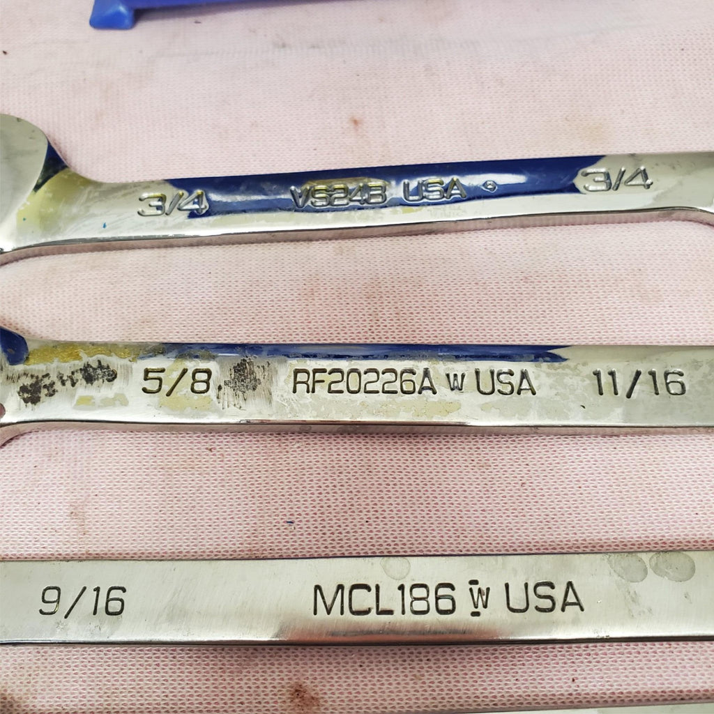 Lot of 8 Assorted Open-End Combination Wrench Set LOT-173