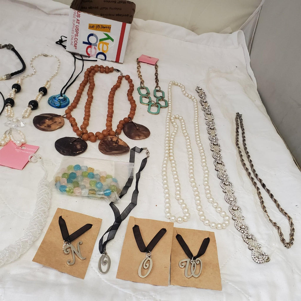Lot of Assorted Various Silver, Pearl, Beads Necklaces  LOT-10