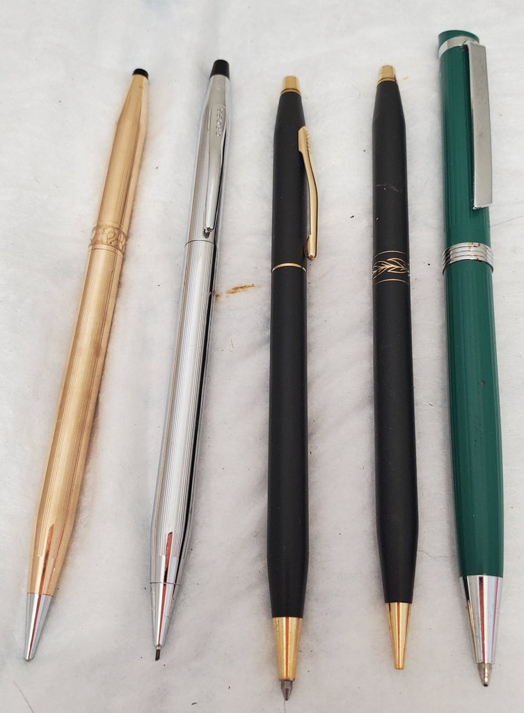 Lot of 5 Vintage Cross Ink and Coach Holmes Pens