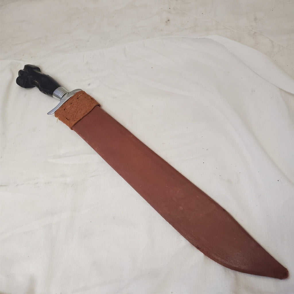 D2 Tool Steel Custom Sword Knife Hunting Machete with Leather Sheath